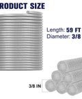 Tough As Nails Polyester Foam Backer Rod, 3/8 Inch By 59 Feet Long, rolls showcasing size and diameter details.