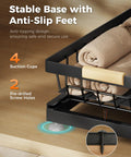 Score Big On Home Organization With This Hella Spacious Three Pack Under Sink Organizer Height Adjustable Storage Rack In Black with anti-slip feet.