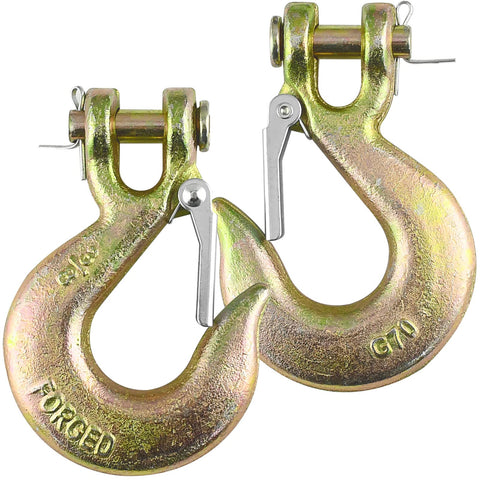 Three Eighths Inch Clevis Slip Hook With Latch Grade 70 Forged Steel 18,000 Lbs Capacity Heavy Duty Chain Hook For Towing Rigging