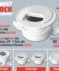 2 Pack Patented White Self Securing Cable Grommet With Cap Slider Tool Free Locking Cable Management For Walls Ceilings And Desks