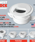 Cable Grommet With Cap Slider Locking Tool Free Securing Design For Walls Ceilings Desks Protect Wires And Cables While Allowing Unobstructed Pass Through Up To One And A Half Inches Fits Surfaces From Three Eighths To One Inch Thick Made In USA