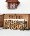 Six Foot Outdoor Firewood Rack Heavy Duty Metal Wood Holder Built For Up To 880 Lbs One Quarter Cord Capacity In Snow