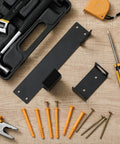 Wall Mount Jack Stand Organizer For Hydraulic Floor Jacks, Heavy Duty Car And Truck Tool Storage Rack components on table.