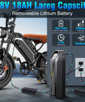 Beast Mode 1200W Peak Ebike For Adults With Fat Tire 28 MPH Top Speed Removable 48V 18Ah Battery charging illustration