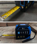 4 In 1 Laser Tape Measure With Laser Level Crosshairs, Pro Grade 130 Feet 40 Meters Distance And 16 Feet 5 Meters AutoLock Tape, Backlit LCD Display In Feet Inches Meters Millimeters, IP54 Aluminum Body For DIY Construction And Interior Design; black blue