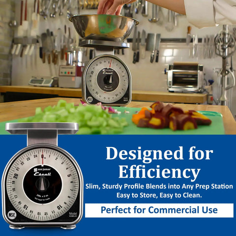 Mechanical Dial Scale For Kitchen And Restaurant 2 Pound Capacity Battery Free Accuracy Large Easy Read Dial Durable Metal Construction
