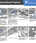 Diagram showing the DT51329A Driveshaft Removal Adapter Tool Engineered for GM Vehicles with step-by-step dismantling instructions.