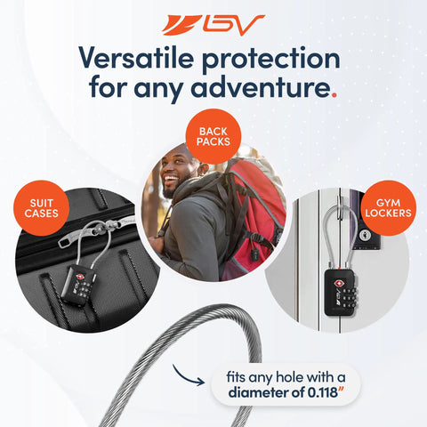Keyless 3Digit Travel Lock Set For Luggage And More with lock on suitcase and gym locker
