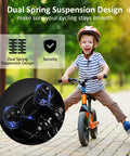 Kids Bike Seat For 18 20 And 24 Inch Bicycles Replacement Saddle With Extra Cushion For Boys And Girls shown with child riding