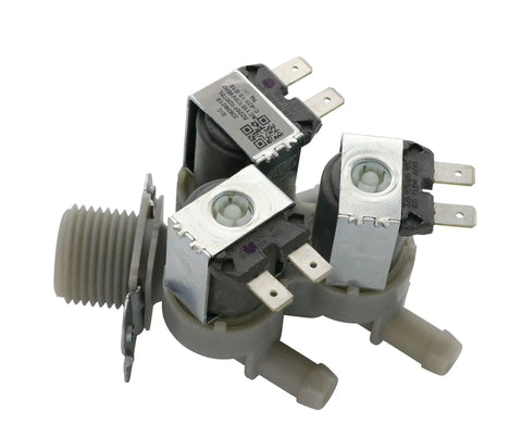Genuine OEM Water Inlet Valve 5220FR2075L for Washing Machines, durable solenoid valve with metal fittings and connectors