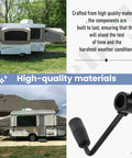 Heavy Duty 7 Inch Tarp Crank Handle Assembly Part 3008176A shown mounted on a pop-up camper for reliable use.