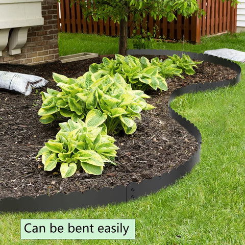 Heavy Duty Galvanized Steel Landscape Edging Kit 20 Foot With Scalloped Design for flower beds, bending around plants