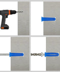 Installation process from All In One Concrete Anchors And Screws Kit For Masonry Projects, 180 Piece Set with included drill bit.