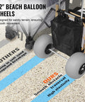 Beach Cart With Balloon Wheels And Large Deck For Sand Heavy Duty Load Up To 165 Pounds comparison on sandy terrain