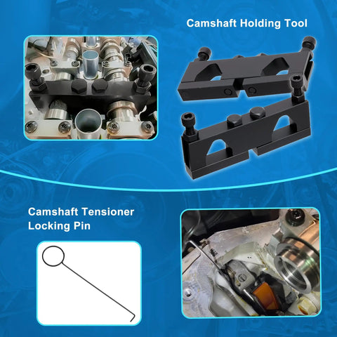 3.6L Pentastar Timing Tool Kit With Camshaft Holders And Crankshaft Pulley Wrench Includes 3 Timing Chain Holders 2 Phaser Locks
