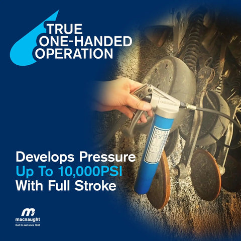 Heavy Duty Pistol Grip Grease Gun With KYPLUS Locking Coupler 10 Year Warranty Up To 10000 PSI One Handed Operation
