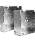 Sturdy 4-11/16 Inch Square Electrical Box Set, Welded Metal Junction Box With Raised Ground, 2-1/8 Inch Depth, 2 Pack