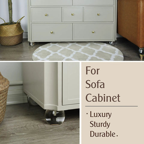 Clear Acrylic Furniture Legs For Sofas And Cabinets Slick Transparent Replacement Feet with riser shown on cabinet