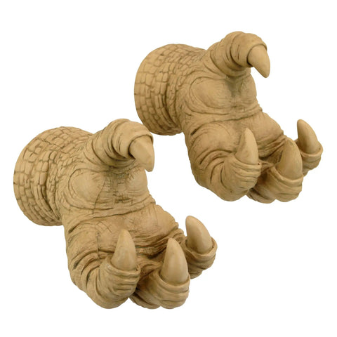 Talons Of The Dunheviel Dragon Wall Sculptures Set Dope Gothic Dragon Claw Wall Art, beige dragon talons against white backdrop