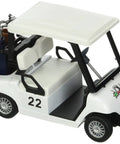 Real Deal Die Cast Metal Golf Cart Pullback Action Toy Featuring Sweet Miniature Ride Model Number 22 with removable clubs.
