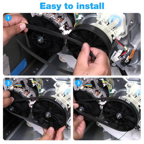 Washer Drive Belt For GE And Hotpoint Washers 22 Inch 5 Ribs 4 Grooves Efficient Replacement Belt Fits GTW HTW NTW Models Compatible With AP6328256 4587903 PS12299369 WH01X27538 installed on washer pulleys