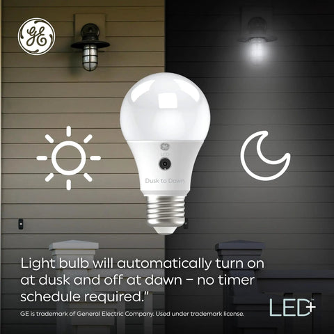 Outdoor Dusk To Dawn A21 LED Light Bulbs 13W 3 Pack With Automatic On Off Soft White Finish E26 Medium Base for exterior use