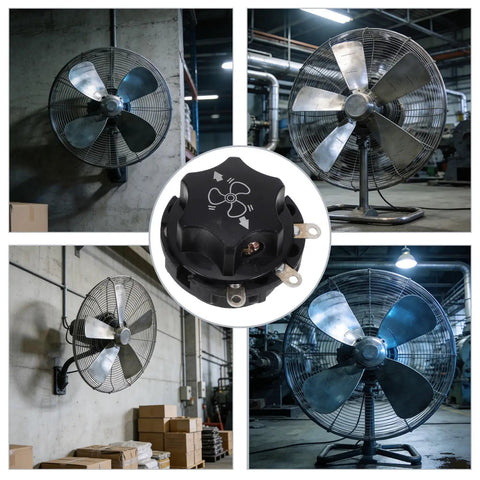 Rotary Fan Switch Knob With 4 Position Control And 3 Speed Settings For Industrial Machine Panels And Garage Ventilation, Easy High Low Medium Speeds, Durable Copper And Black Plastic Selector on industrial fan collage