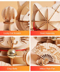 3D Wooden Puzzle Lucky Cat DIY Wood Craft Model Kit For Teens And Adults Easy To Build Fun Family Project No Brainer STEM Craft Gift Beginner Friendly Hands On Home DIY Kit, wooden cat detail