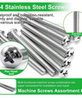 Tough As Nails Thirty Piece 304 Stainless Steel Machine Screws Size 8 32 One Point Five Inch Phillips Pan Head Fasteners image displaying screws.