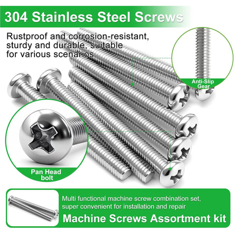 Tough As Nails Thirty Piece 304 Stainless Steel Machine Screws Size 8 32 One Point Five Inch Phillips Pan Head Fasteners image displaying screws.