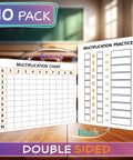 10 Pack Dry Erase Multiplication Boards 9 By 12 Inch Double Sided Whiteboards Classroom Ready For Times Tables Math Practice