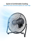 9 Inch High Velocity Desk Fan With All Metal Build, Turbo Air Circulator, 3 Speed Settings, 180 Degree Tilt, Quiet Operation