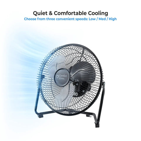 9 Inch High Velocity Desk Fan With All Metal Build, Turbo Air Circulator, 3 Speed Settings, 180 Degree Tilt, Quiet Operation