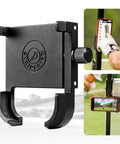 Magnetic Golf Cart Phone Holder with US Patented Dual Neodymium N52 Magnets on a golf cart holding an iPhone.