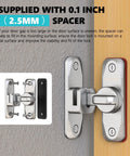 Sliding Barn Door Lock And Latch Hardware In Zinc Alloy Small Flip Door Lock for Closet Bathroom Cabinet Garden and Shed 90 and 180 Degree Latch Anti Corrosion Silver Finish 1 Pack installed on door with spacer and screws