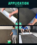 Usage of heavy duty 30 inch square notched tile trowel for large tiles and thick bed mortar with aluminum alloy frame.