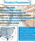 No Sweat Heavy Duty Steel Self Dumping Hopper Shifts From Forklift Or Push Cart Mode Effortlessly Features steel material and 800kg capacity.