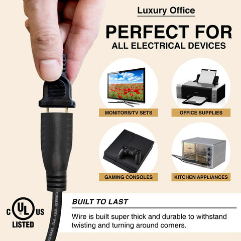 1 Foot Flat Plug Extension Cord With 16 AWG 3 Prong Male To Female For Indoor Outdoor Use Heavy Duty Power Cable in hand