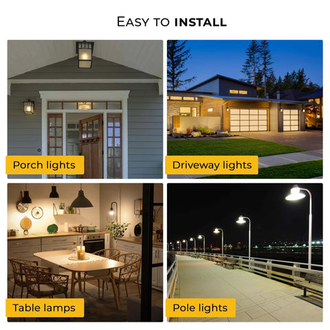 Auto On At Sunset Auto Off At Sunrise Dusk to Dawn Sensor for Indoor and Outdoor Lighting applications in various settings