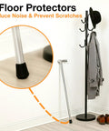 Kick The Squeaks 1.5 Inch Round Rubber Chair Leg Caps To Shield Hardwood Floors From Dents While Giving Your Furniture Grippy Traction And A Smooth Glide For Home Offices Dining Tables And Bar Stools Set Of Two Black on a cane and coat rack.