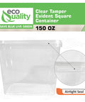 150 Ounce Square Deli Containers With Airtight Lids BPA Free Plastic showing airtight seal detail