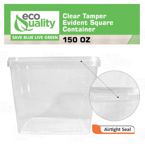 150 Ounce Square Deli Containers With Airtight Lids BPA Free Plastic showing airtight seal detail