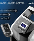 Control panel of High Velocity Oscillating Tower Fan With Remote Timer And 3 Speed Settings Delivers Up To 509 CFM
