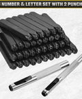 36-Piece Metal Stamping Kit For DIY Projects And Jewelry Making With One Quarter Inch Stamps A To Z Letters Zero Through Eight Numbers