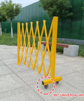 Heavy Duty Expandable Safety Barrier Gate with 360° universal wheels, designed for driveways and warehouses.