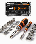Ratcheting Screwdriver Set With Magnetic Case, 56 Piece Multi Bit Tool Kit Featuring 21 Driver Bits And 20 Precision Bits in display
