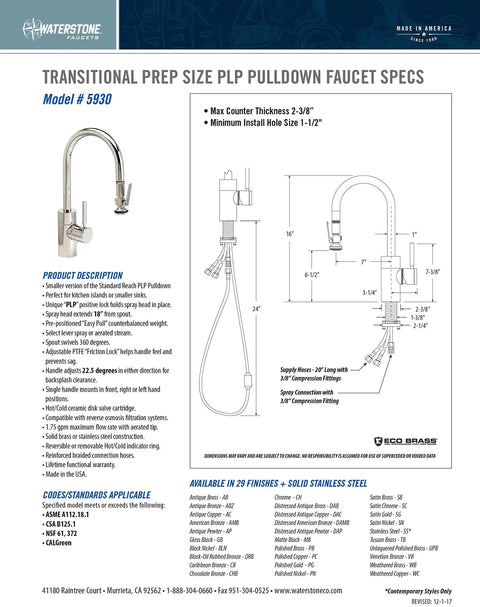 Transitional Prep Kitchen Faucet With Slick Pulldown Sprayer And 360 Degree Swivel Spout In Top Shelf Satin Gold Finish specs image