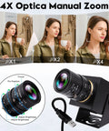 High Speed USB Camera With Global Shutter 90fps 2MP 1920x1200 For Crisp Fast Action, 4x Varifocal 2.8 To 12mm Zoom, product display