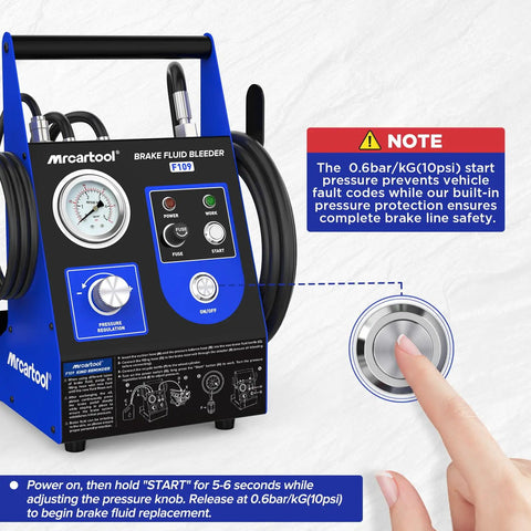 Plug And Play Automatic Brake Bleeder Kit for One Person Use 110V Electric Fluid Exchanger with control panel and hand operation