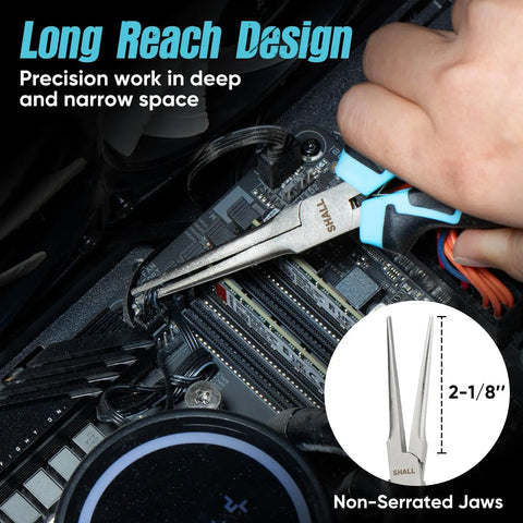 Long Reach 6 Inch Needle Nose Pliers With Comfort Grip Handles And Non Serrated Drop Forged Steel Jaws Built For Jewelry Making Wire Wrapping Crafts And Electronic Repair used inside a computer